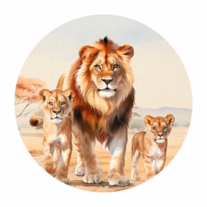 Painel Redondo Safari 3D Tecido Sublimado 1,50m x 1,50m