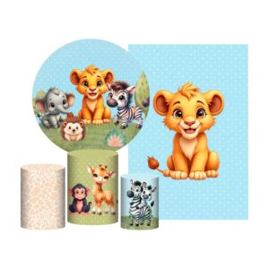 Kit Safari Painel Redondo + Trio Capas + Retangular Tecido
