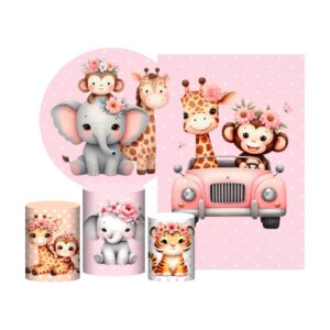 Kit Safari Painel Redondo + Trio Capas + Retangular Tecido