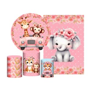 Kit Safari Painel Redondo + Trio Capas + Retangular Tecido