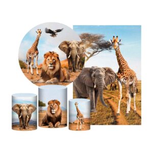 Kit Safari Painel Redondo + Trio Capas + Retangular Tecido