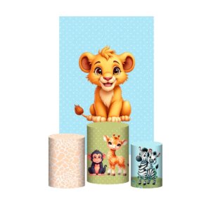 Kit Casado Safari Cute 3d Trio Capa Cilindro + Retangular Tecido