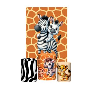 Kit Casado Safari Cute 3d Trio Capa Cilindro + Retangular Tecido