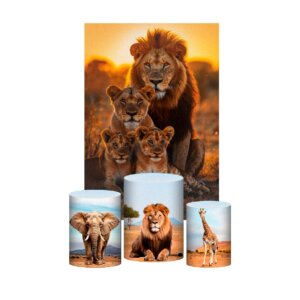 Kit Casado Safari 3d Trio Capa Cilindro + Retangular Tecido
