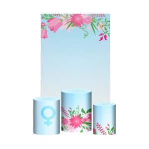 Kit Casado Dia das Mulheres 3d Trio Capa Cilindro + Retangular Tecido