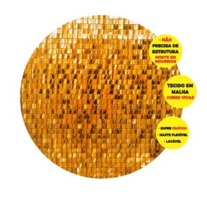 Painel Redondo 3D  Shimmer Wall Gold Abre Fácil 1,50m X 1,50m