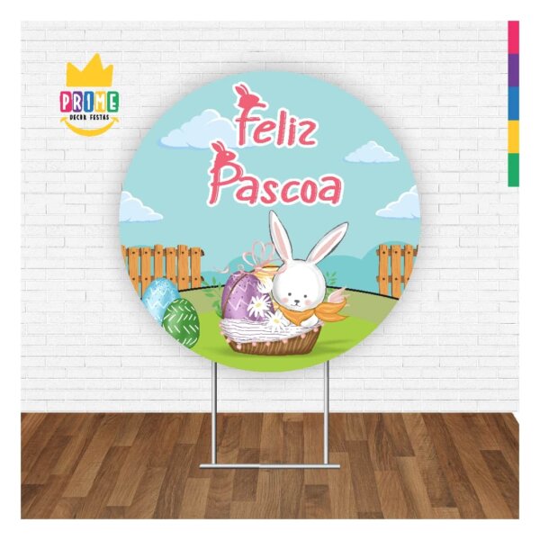 Painel Redondo 3D Páscoa Tecido Sublimado 1,50m x 1,50m - Image 2