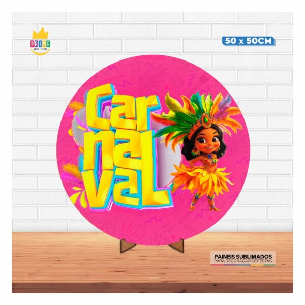 Painel Redondo 3D Carnaval 50cm Com Suporte MDF - Image 2