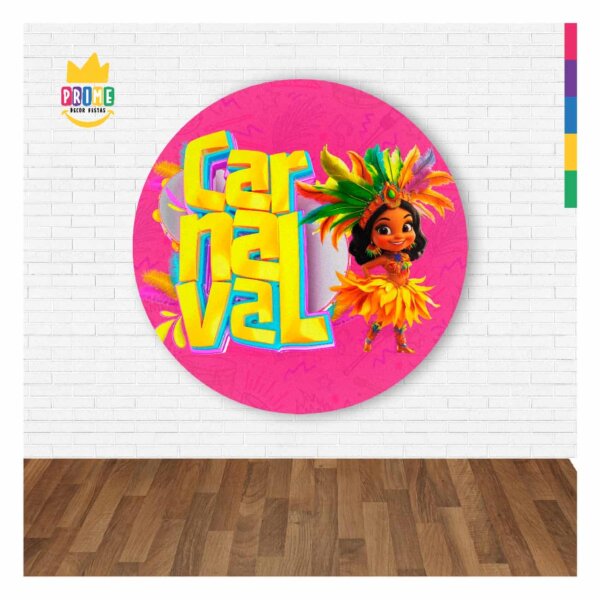 Painel Redondo 3D Carnaval Abre Fácil 1,50m X 1,50m - Image 2