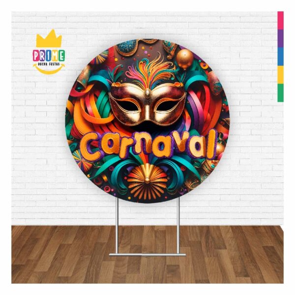 Painel Redondo Carnaval 3D Tecido Sublimado 1,50m x 1,50m - Image 2