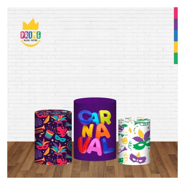 Trio Capa Cilindro Carnaval 3D Em Tecido Com Elástico - Image 2