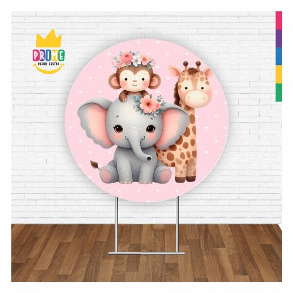 Painel Redondo Safari 3D Tecido Sublimado 1,50m x 1,50m - Image 2