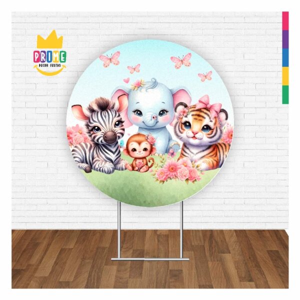 Painel Redondo Safari 3D Tecido Sublimado 1,50m x 1,50m - Image 2
