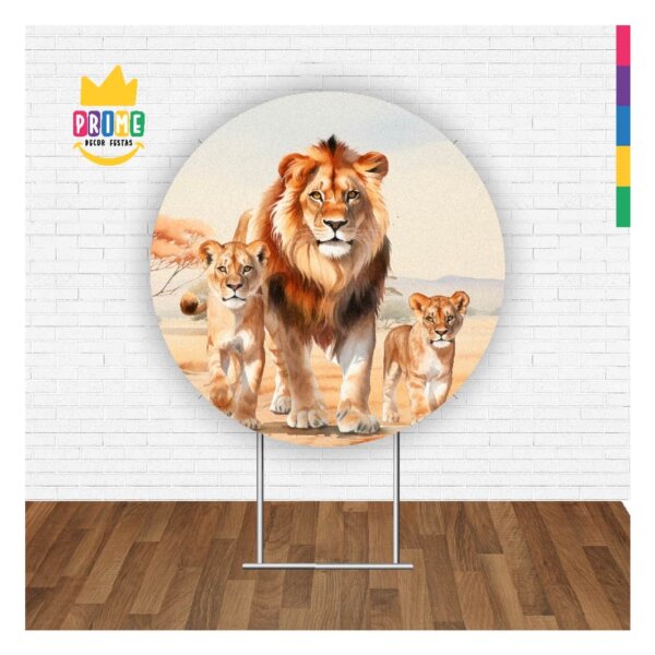 Painel Redondo Safari 3D Tecido Sublimado 1,50m x 1,50m - Image 2