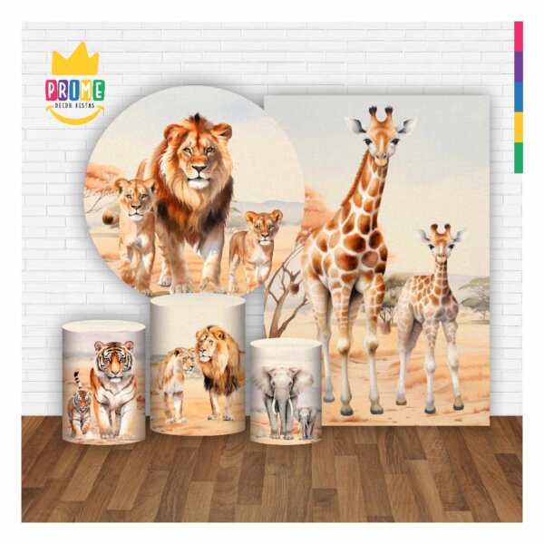 Kit Safari Painel Redondo + Trio Capas + Retangular Tecido - Image 2