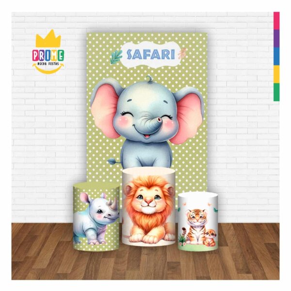 Kit Casado Safari Cute 3d Trio Capa Cilindro + Retangular Tecido - Image 2