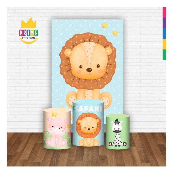 Kit Casado Safari Cute 3d Trio Capa Cilindro + Retangular Tecido - Image 2