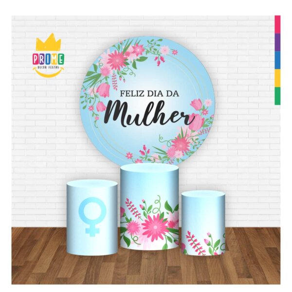 Trio Capa Cilindro + Painel Redondo 3D Dia das Mulheres 1,50m Veste Fácil - Image 2