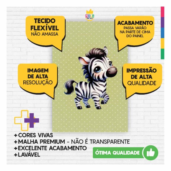 Painel de Festa Retangular Safari Casadinho 3D 1,50m x 2,20 - Image 3