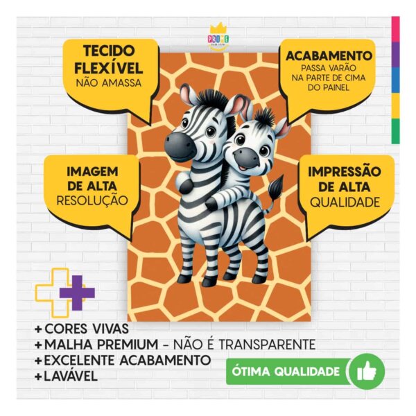 Painel de Festa Retangular Safari Casadinho 3D 1,50m x 2,20 - Image 3