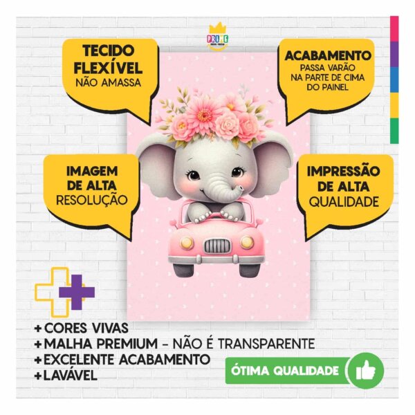 Painel de Festa Retangular Safari Casadinho 3D 1,50m x 2,20 - Image 3