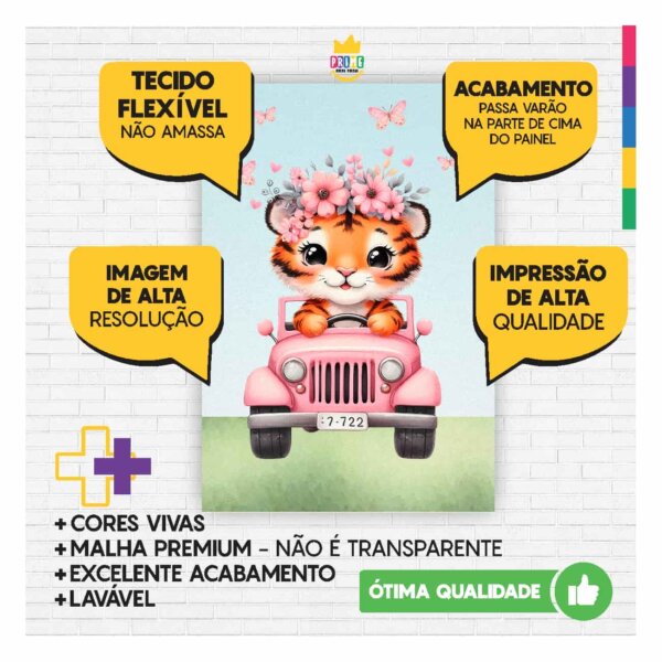 Painel de Festa Retangular Safari Casadinho 3D 1,50m x 2,20 - Image 3