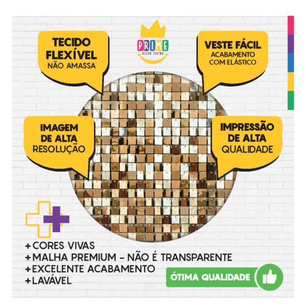 Trio Capa Cilindro + Painel Redondo 3D Shimmer Wall 1,50m Veste Fácil - Image 3