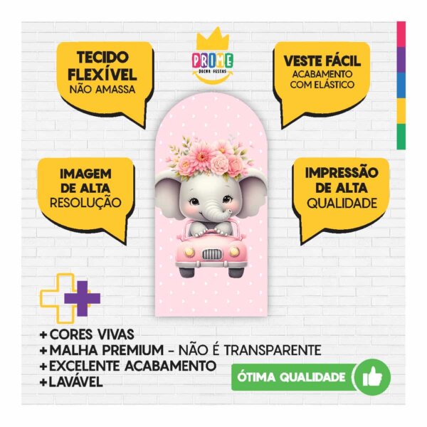Painel De Festa Romano Decorativo Safari Rosa - Image 3