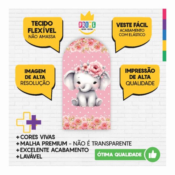 Painel De Festa Romano Decorativo Safari Rosa - Image 3