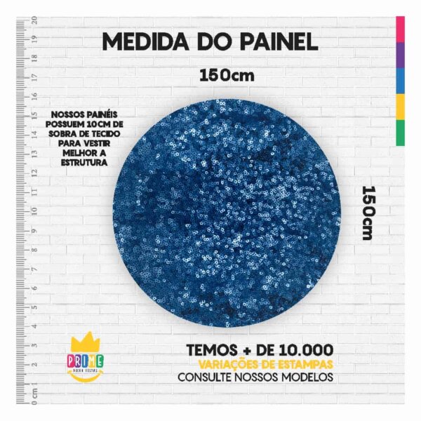 Painel Redondo 3D Lantejoula Tecido Sublimado 1,50m x 1,50m - Image 3