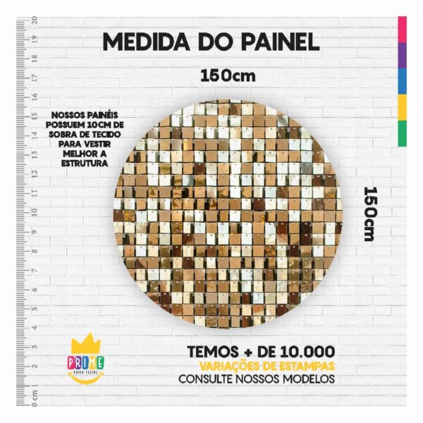 Painel Redondo 3D Shimmer Wall Tecido Sublimado 1,50m x 1,50m - Image 3