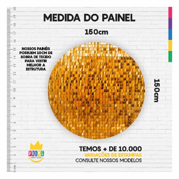 Painel Redondo 3D Shimmer Wall Tecido Sublimado 1,50m x 1,50m - Image 3