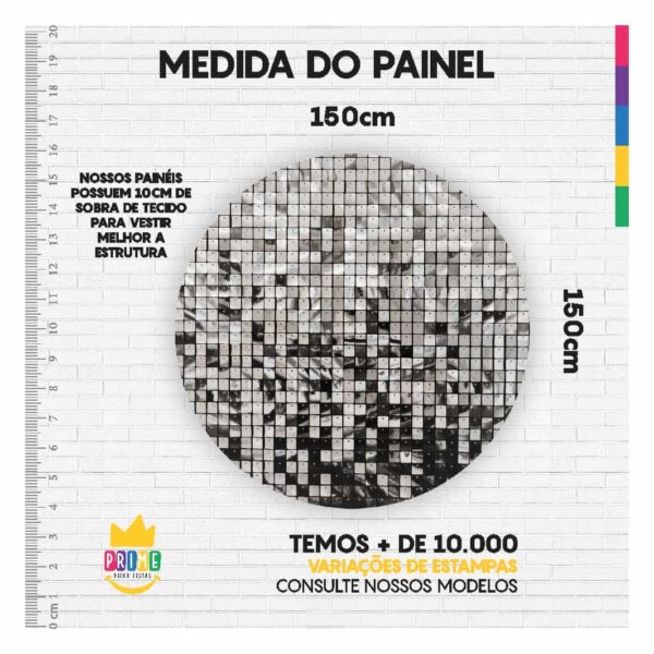 Painel Redondo 3D Shimmer Wall Tecido Sublimado 1,50m x 1,50m - Image 3