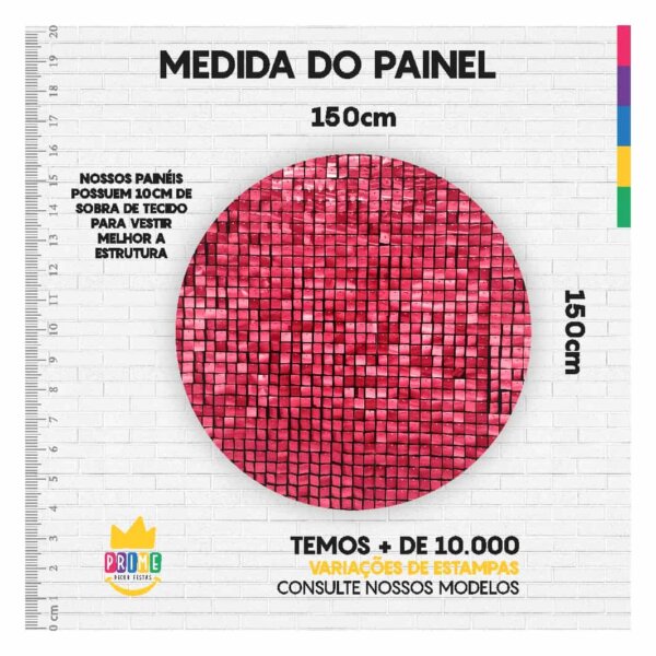 Painel Redondo 3D Shimmer Wall Tecido Sublimado 1,50m x 1,50m - Image 3
