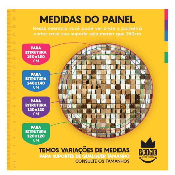 Trio Capa Cilindro + Painel Redondo 3D Shimmer Wall 1,50m Veste Fácil - Image 4