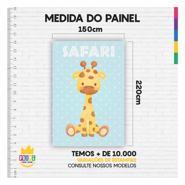 Painel de Festa Retangular Safari Casadinho 3D 1,50m x 2,20 - Image 4