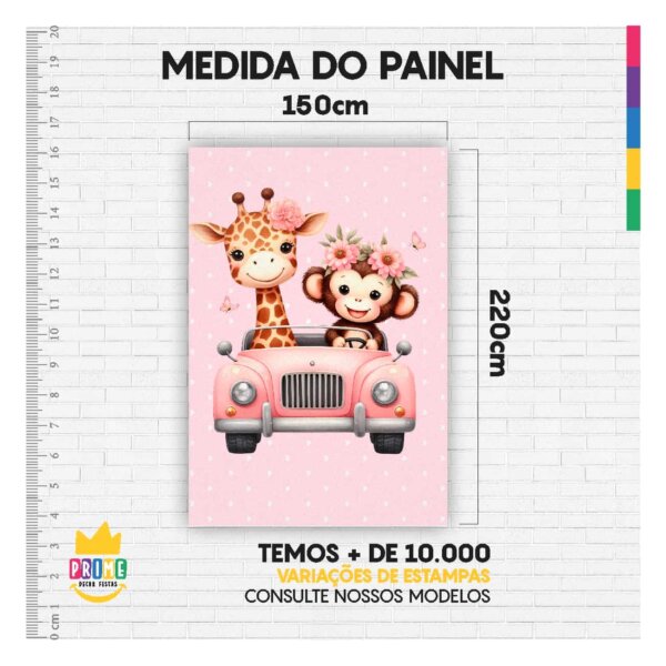 Painel de Festa Retangular Safari Casadinho 3D 1,50m x 2,20 - Image 4