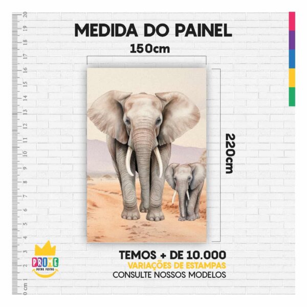 Painel de Festa Retangular Safari Casadinho 3D 1,50m x 2,20 - Image 4