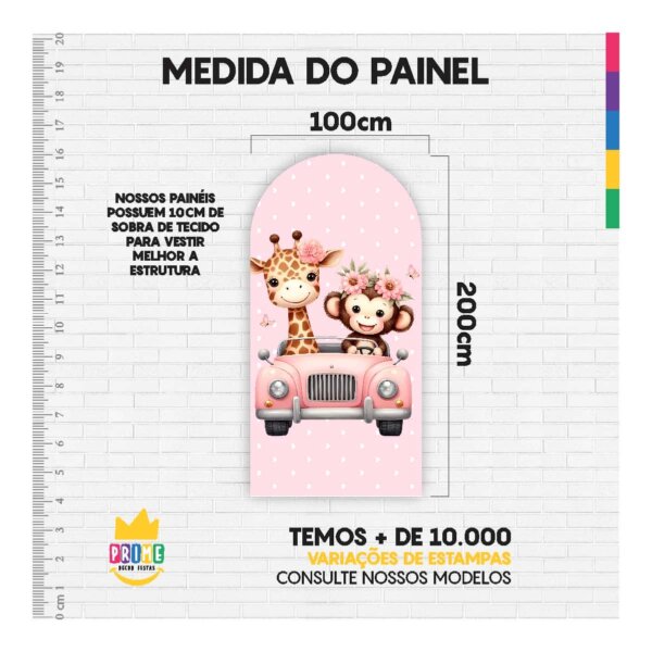 Painel De Festa Romano Decorativo Safari Rosa - Image 4