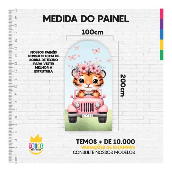 Painel De Festa Romano Decorativo Safari Rosa - Image 4