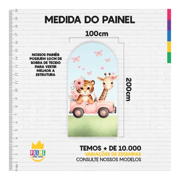Painel De Festa Romano Decorativo Safari Rosa - Image 4