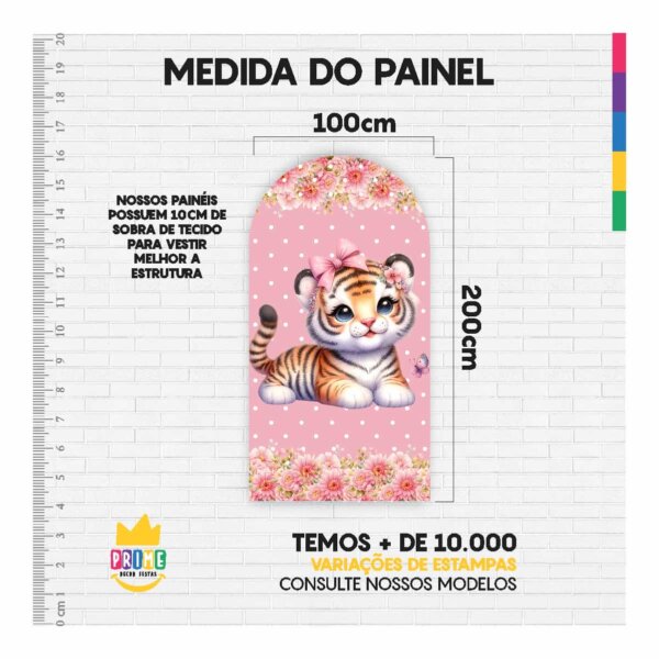 Painel De Festa Romano Decorativo Safari Rosa - Image 4