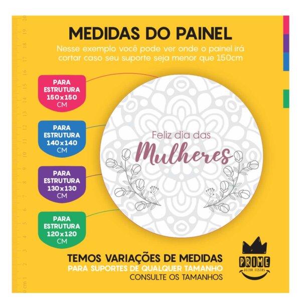 Trio Capa Cilindro + Painel Redondo 3D Dia das Mulheres 1,50m Veste Fácil - Image 4