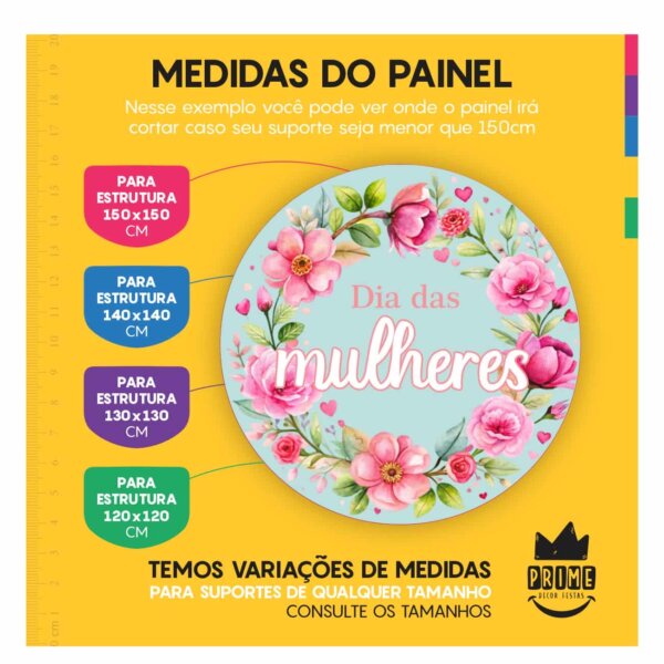 Trio Capa Cilindro + Painel Redondo 3D Dia das Mulheres 1,50m Veste Fácil - Image 4