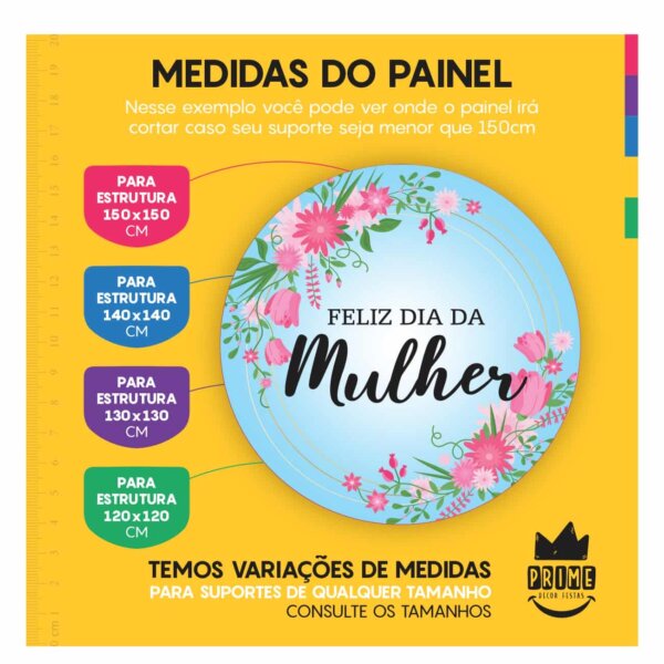 Trio Capa Cilindro + Painel Redondo 3D Dia das Mulheres 1,50m Veste Fácil - Image 4