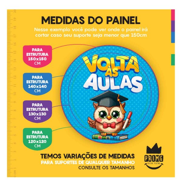 Trio Capa Cilindro + Painel Redondo 3D Volta ás Aulas 1,50m Veste Fácil - Image 4