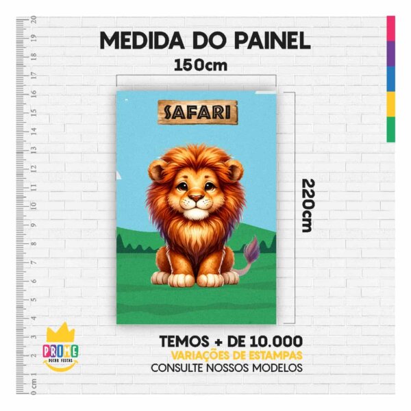 Painel de Festa Retangular Safari Casadinho 3D 1,50m x 2,20 - Image 2