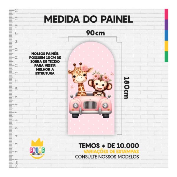 Painel De Festa Romano Decorativo Safari Rosa - Image 5