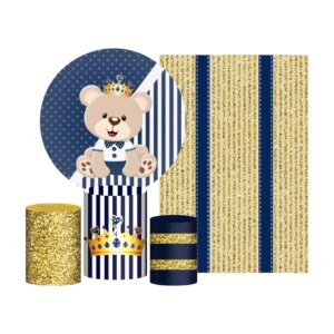 Kit Ursinho Painel Redondo + Trio Capas + Retangular Tecido