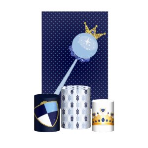 Kit Casado Ursinho Príncipe 3d Trio Capa Cilindro + Retangular Tecido